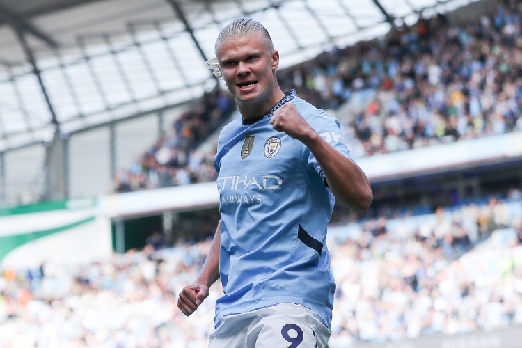 哈蘭德自加盟曼城以來在英超打進14粒頭球，同期所有球員最多